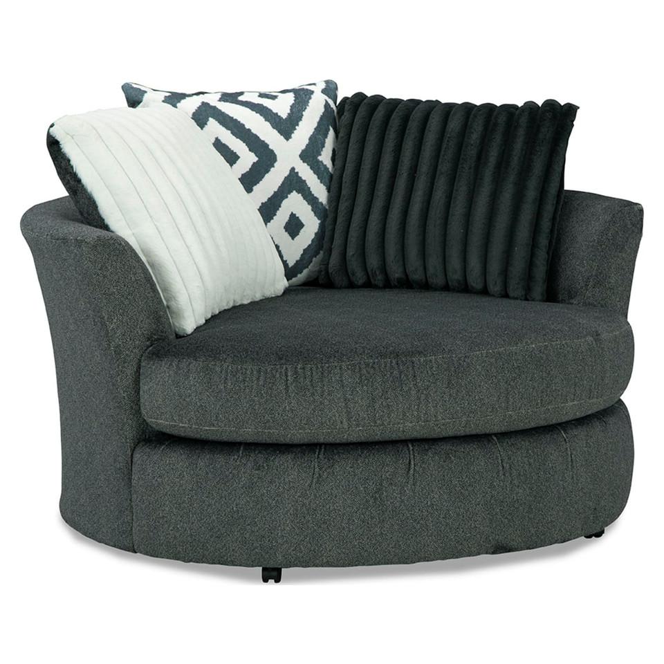 Accent Chairs |  Bristol Charcoal Swivel Chair Gray Accent Chairs Accent Chairs