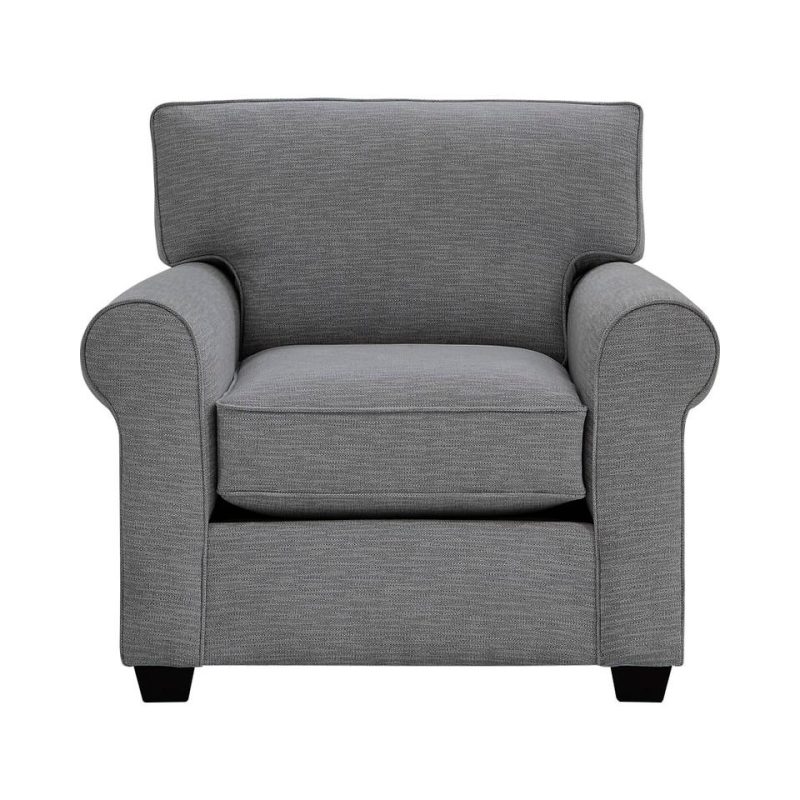 Accent Chairs |  Crestview Rolled Arm Graphite Chair Gray Accent Chairs Accent Chairs