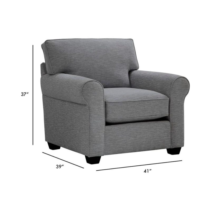 Accent Chairs |  Crestview Rolled Arm Graphite Chair Gray Accent Chairs Accent Chairs