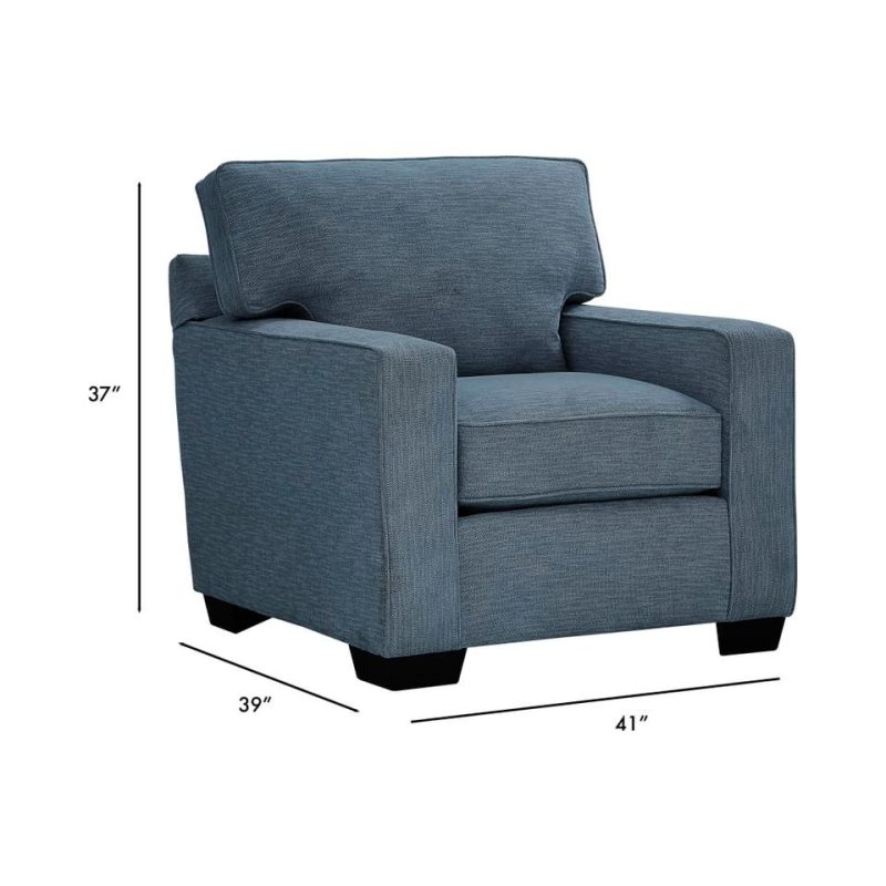 Accent Chairs |  Crestview Track Arm Blue Chair Blue Accent Chairs Accent Chairs