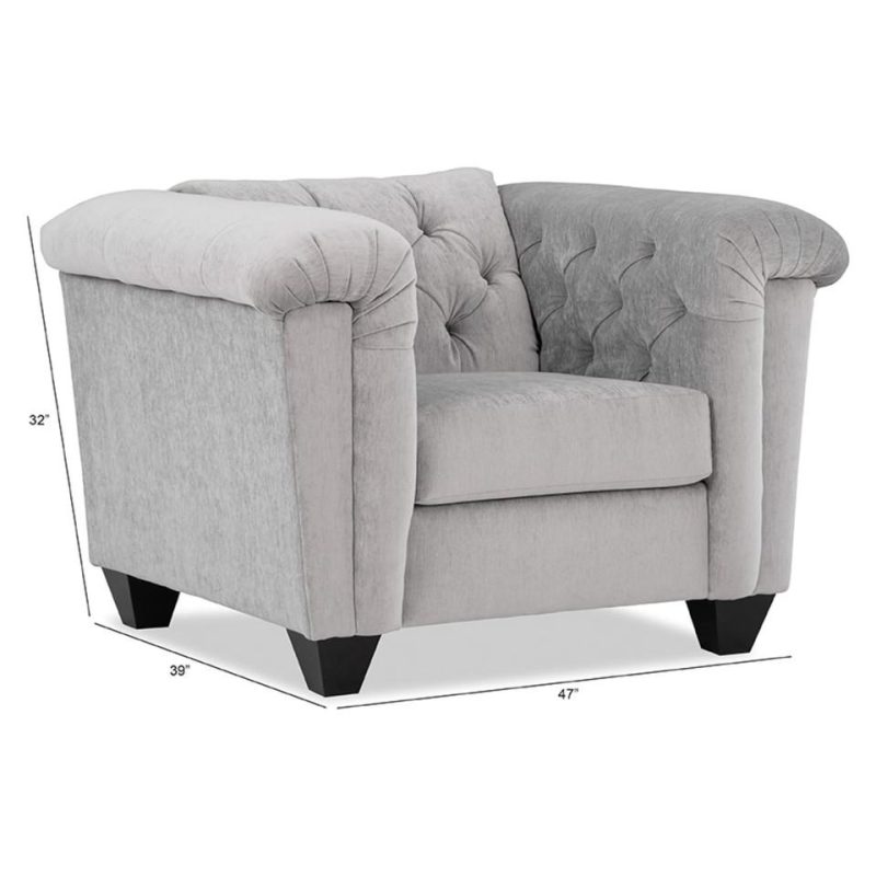 Accent Chairs |  Hampton Silver Chair Gray Accent Chairs Accent Chairs