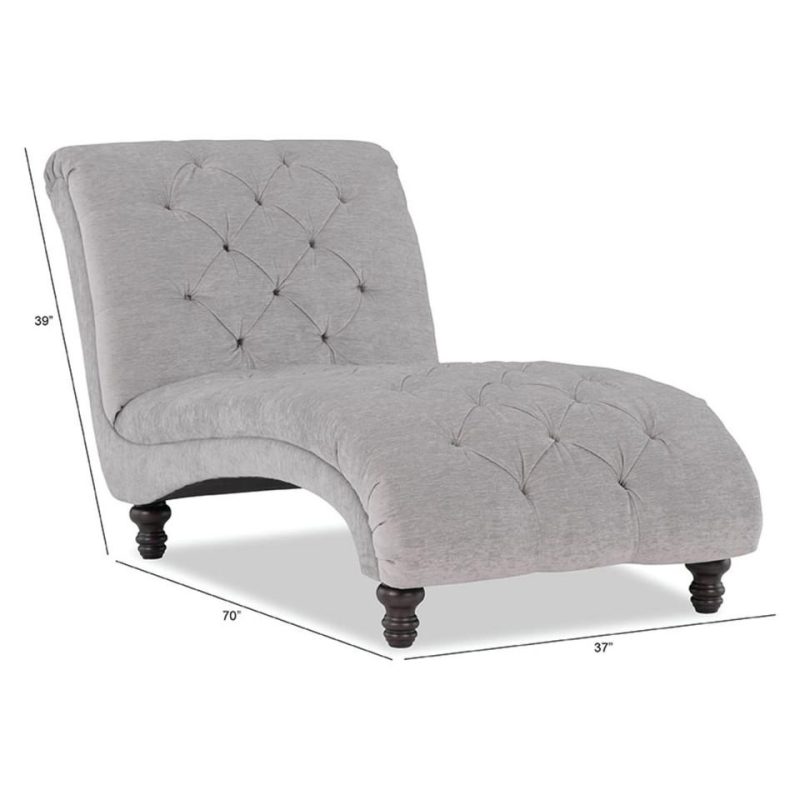 Accent Chairs |  Hampton Silver Chaise Gray Accent Chairs Accent Chairs