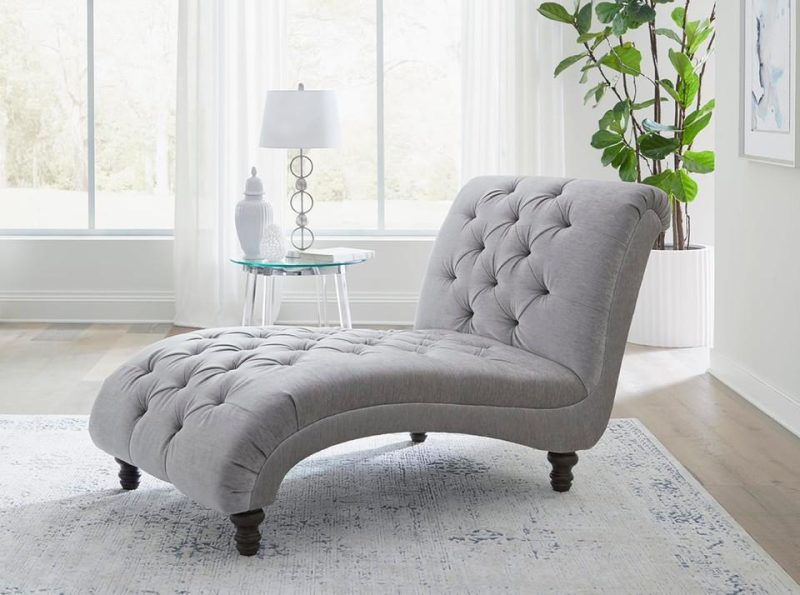 Accent Chairs |  Hampton Silver Chaise Gray Accent Chairs Accent Chairs