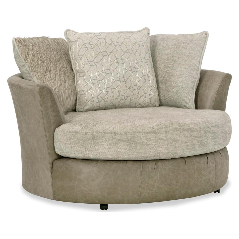 Accent Chairs |  Preston Mushroom Swivel Chair Cream Accent Chairs Accent Chairs