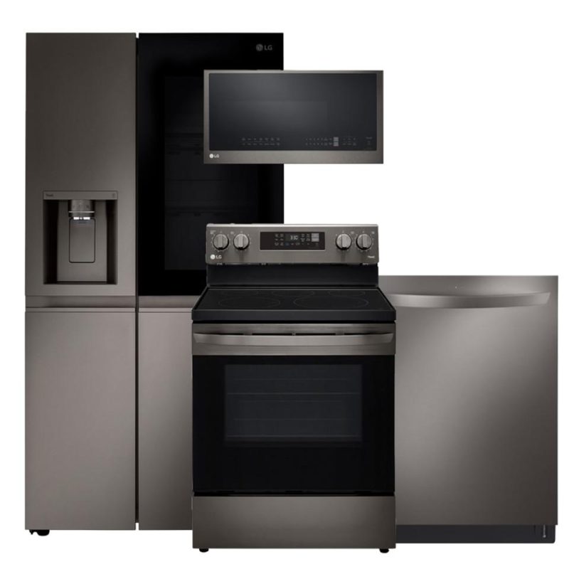 Appliance Packages |  LG InstaView Black Stainless Steel Side by Side 4-pc Package- LSXBD2733PKG Appliance Packages Appliance Packages