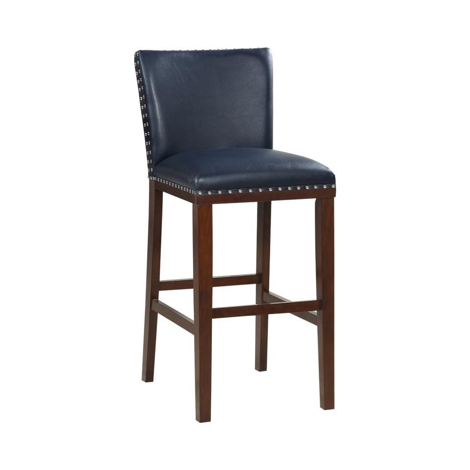 Bar Stools |  Freemont Navy Wood Bar Stool Blue Bar Stools Bar Stools