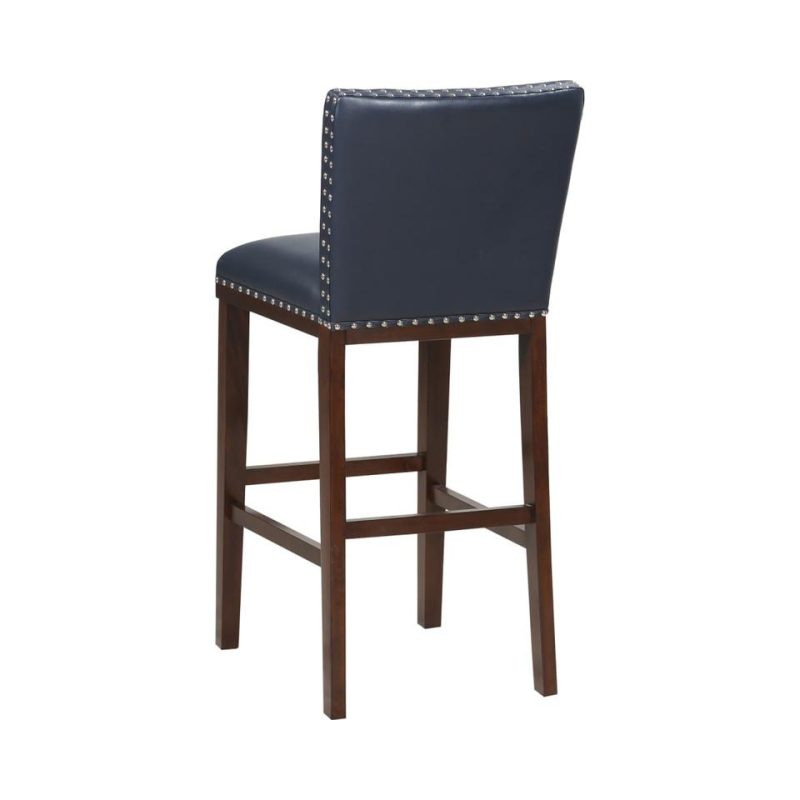 Bar Stools |  Freemont Navy Wood Bar Stool Blue Bar Stools Bar Stools