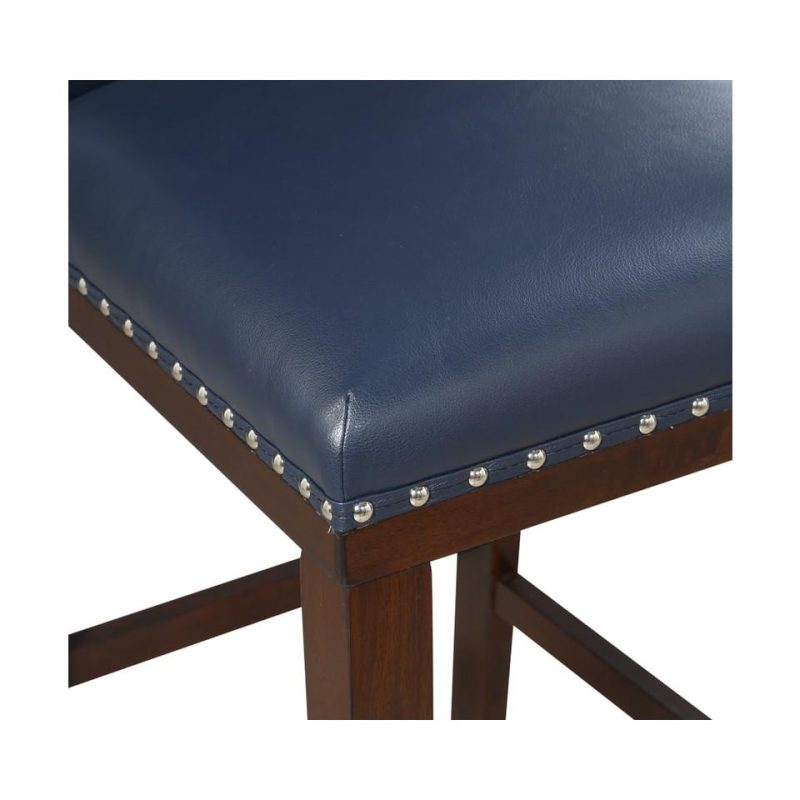 Bar Stools |  Freemont Navy Wood Bar Stool Blue Bar Stools Bar Stools