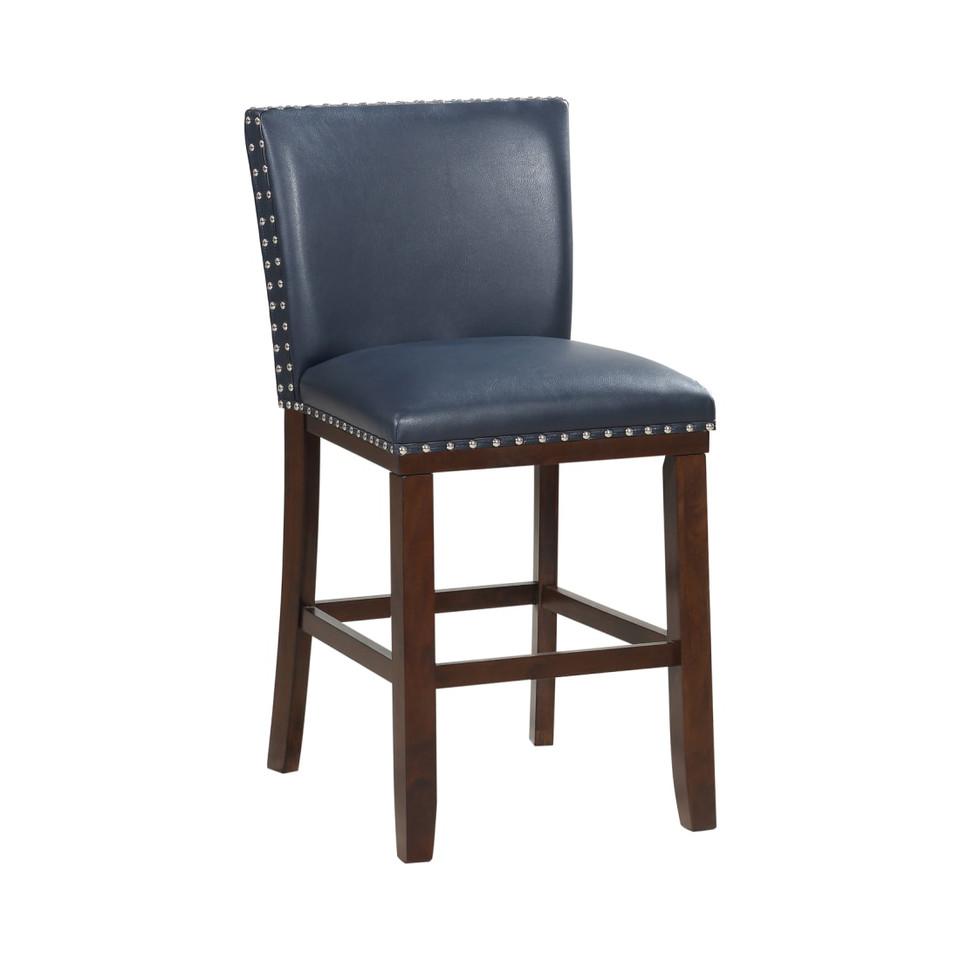 Bar Stools |  Freemont Navy Wood Counter Stool Blue Dining Room Furniture Bar Stools