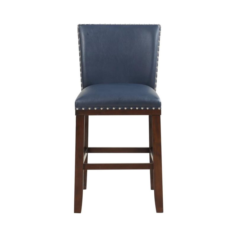 Bar Stools |  Freemont Navy Wood Counter Stool Blue Dining Room Furniture Bar Stools