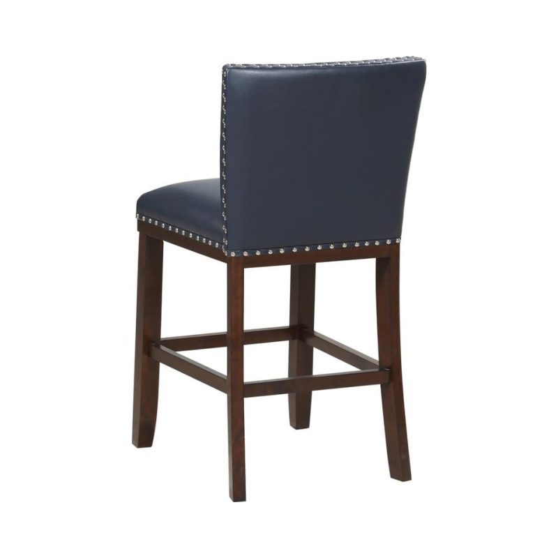 Bar Stools |  Freemont Navy Wood Counter Stool Blue Dining Room Furniture Bar Stools