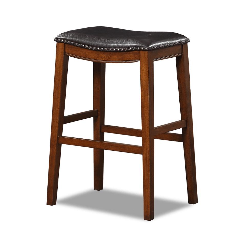 Bar Stools |  Ian Cherry & Black Wood 30” Saddle Stool Brown Bar Stools Bar Stools