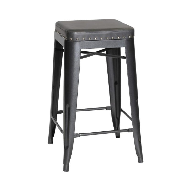 Bar Stools |  Lamar Gray Metal Counter Stool Gray Bar Stools Bar Stools