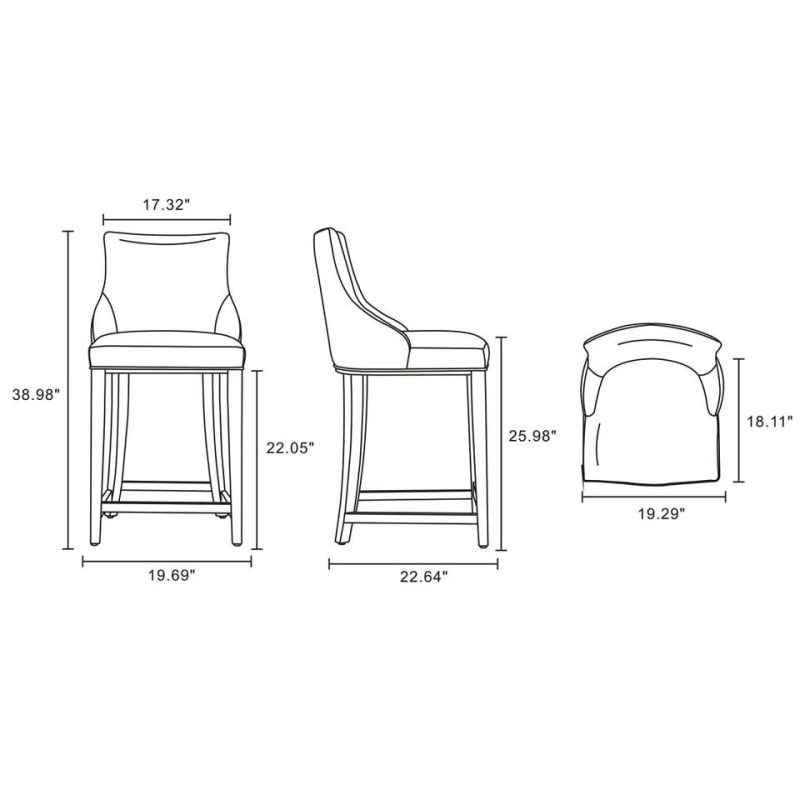 Bar Stools |  Shubert Counter Stool in Ivory White Bar Stools Bar Stools