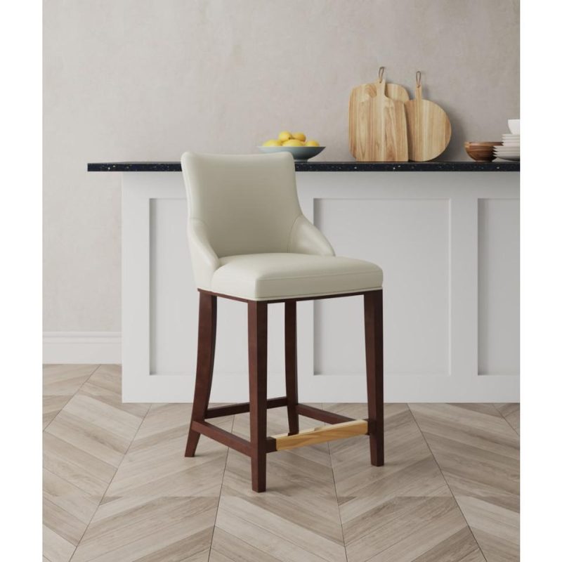 Bar Stools |  Shubert Counter Stool in Ivory White Bar Stools Bar Stools