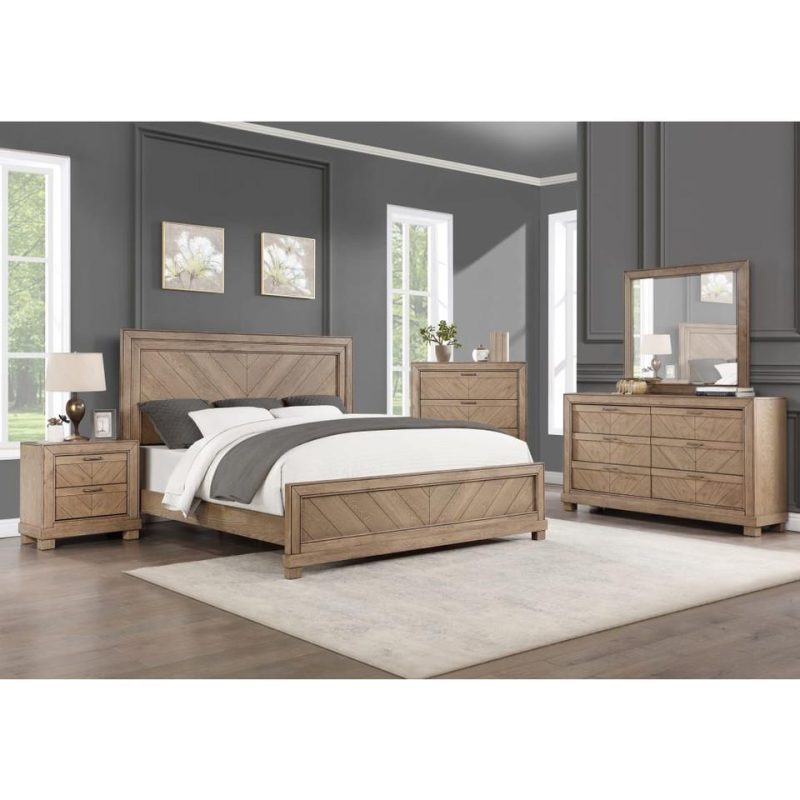 Bedroom Sets |  Aiden 3-Pc King Bedroom Set Brown Bedroom Furniture Bedroom Sets