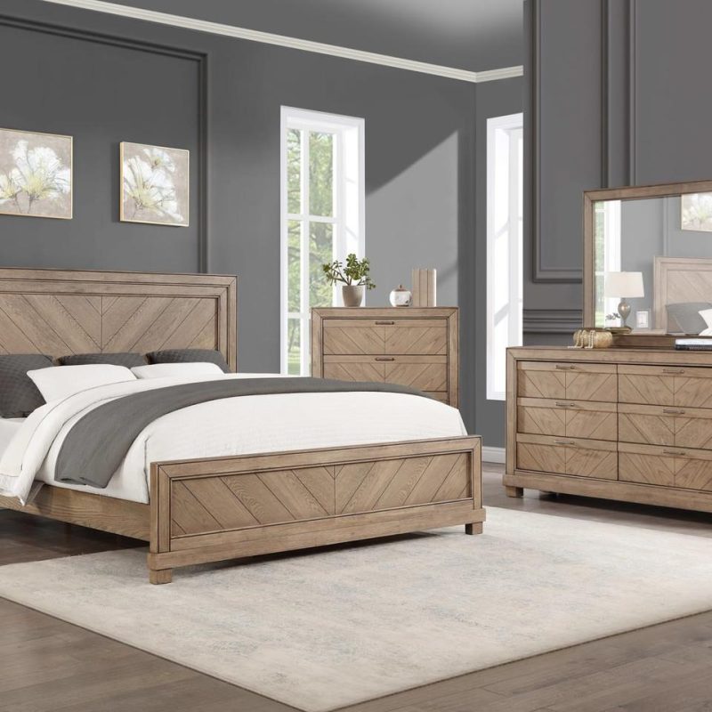 Bedroom Sets |  Aiden 3-Pc King Bedroom Set Brown Bedroom Furniture Bedroom Sets