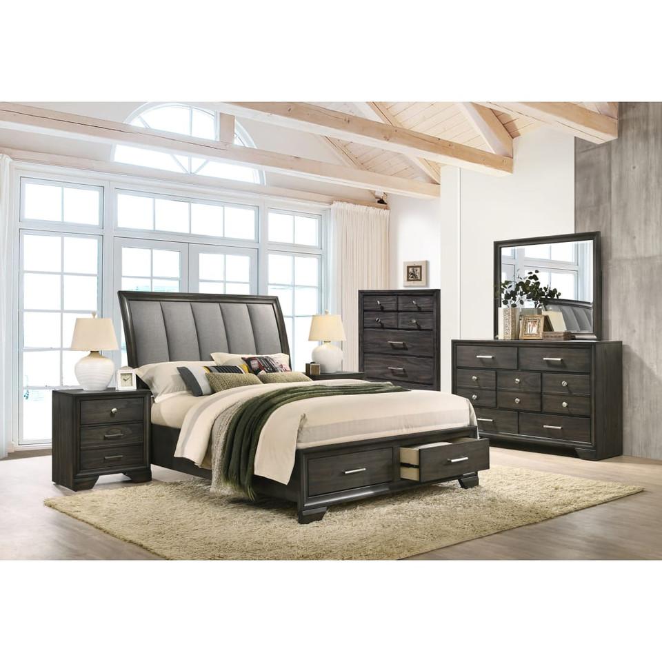 Bedroom Sets |  Avery Bedroom – Bed, Dresser & Mirror- Queen Brown Bedroom Furniture Bedroom Sets