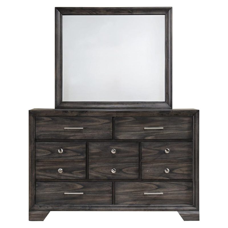 Bedroom Sets |  Avery Bedroom – Bed, Dresser & Mirror- Queen Brown Bedroom Furniture Bedroom Sets