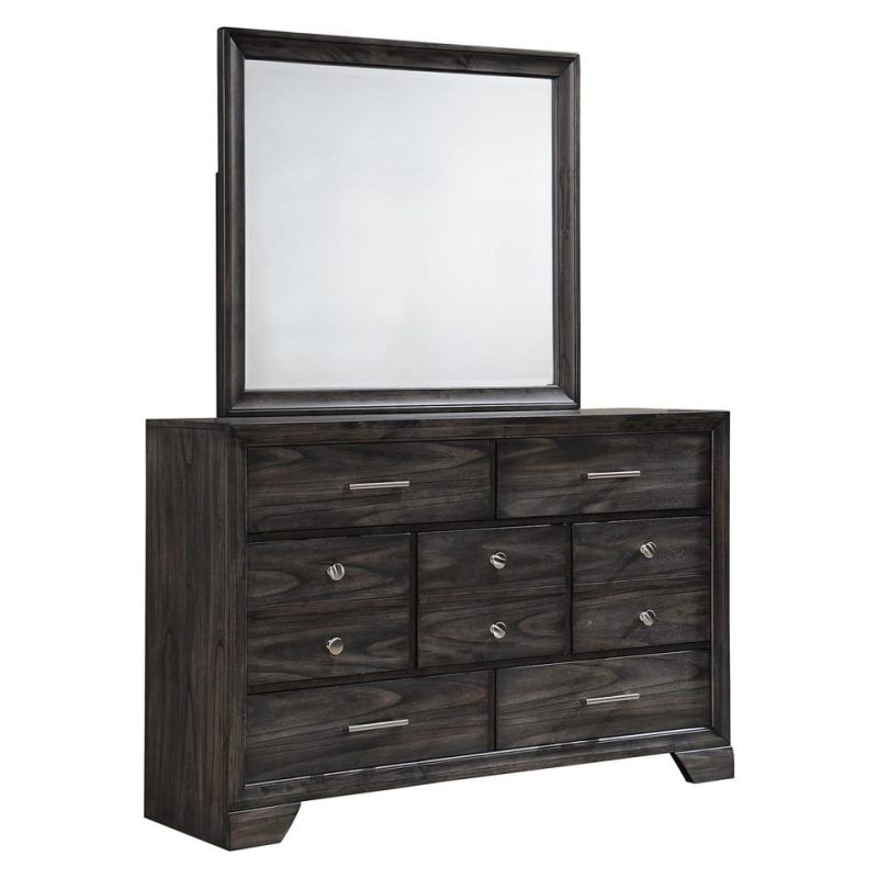 Bedroom Sets |  Avery Bedroom – Bed, Dresser & Mirror- Queen Brown Bedroom Furniture Bedroom Sets