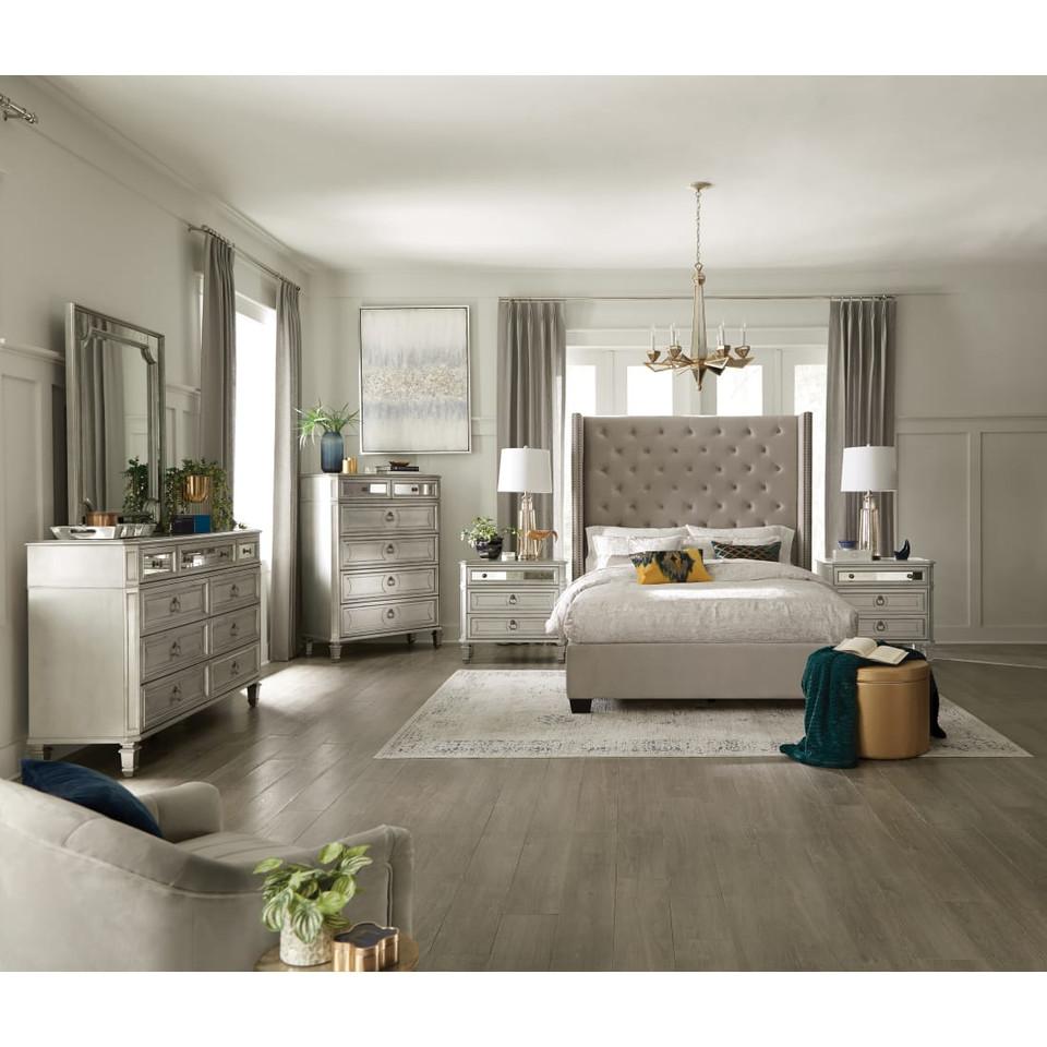 Bedroom Sets |  Bryant Park Bedroom – Bed, Dresser & Mirror – Queen Gray Bedroom Furniture Bedroom Sets