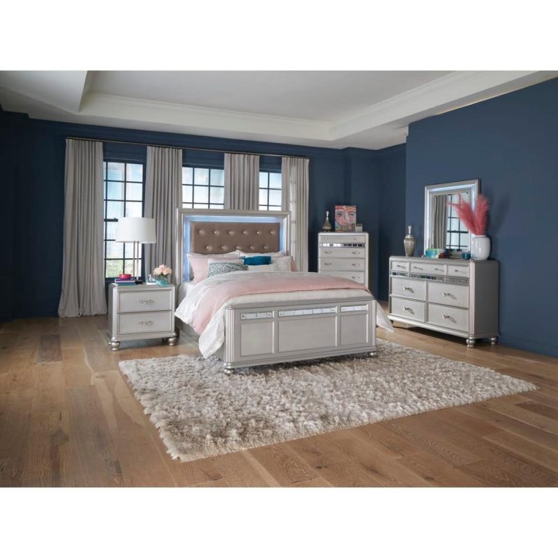 Bedroom Sets |  Gia Collection Platinum 3pc King Bedroom Set Gray Bedroom Furniture Bedroom Sets