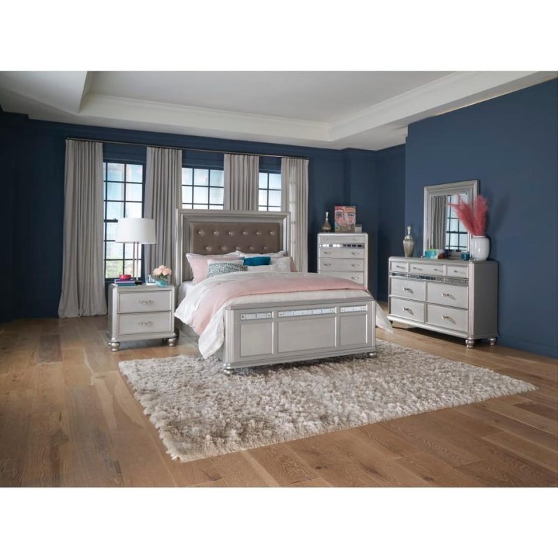 Bedroom Sets |  Gia Collection Platinum 3pc King Bedroom Set Gray Bedroom Furniture Bedroom Sets