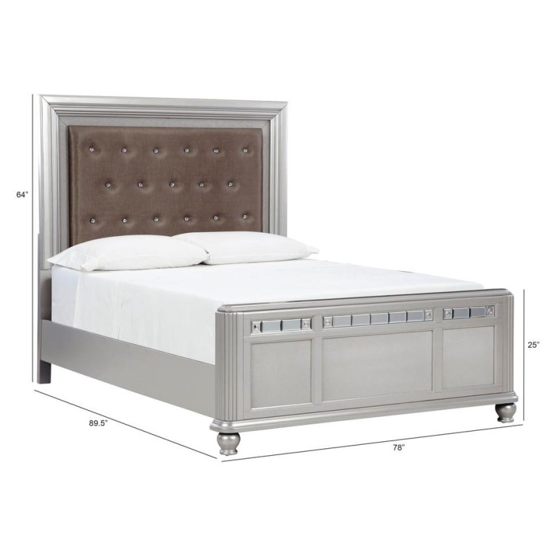 Bedroom Sets |  Gia Collection Platinum 3pc King Bedroom Set Gray Bedroom Furniture Bedroom Sets