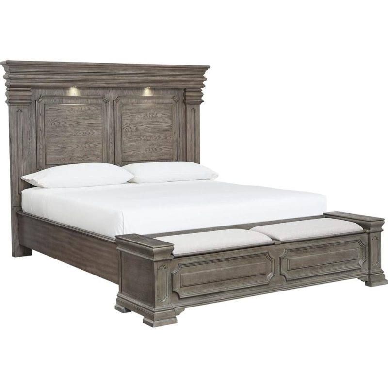 Bedroom Sets |  Newcastle King Panel 3-Pc Bedroom Set Gray Bedroom Furniture Bedroom Sets