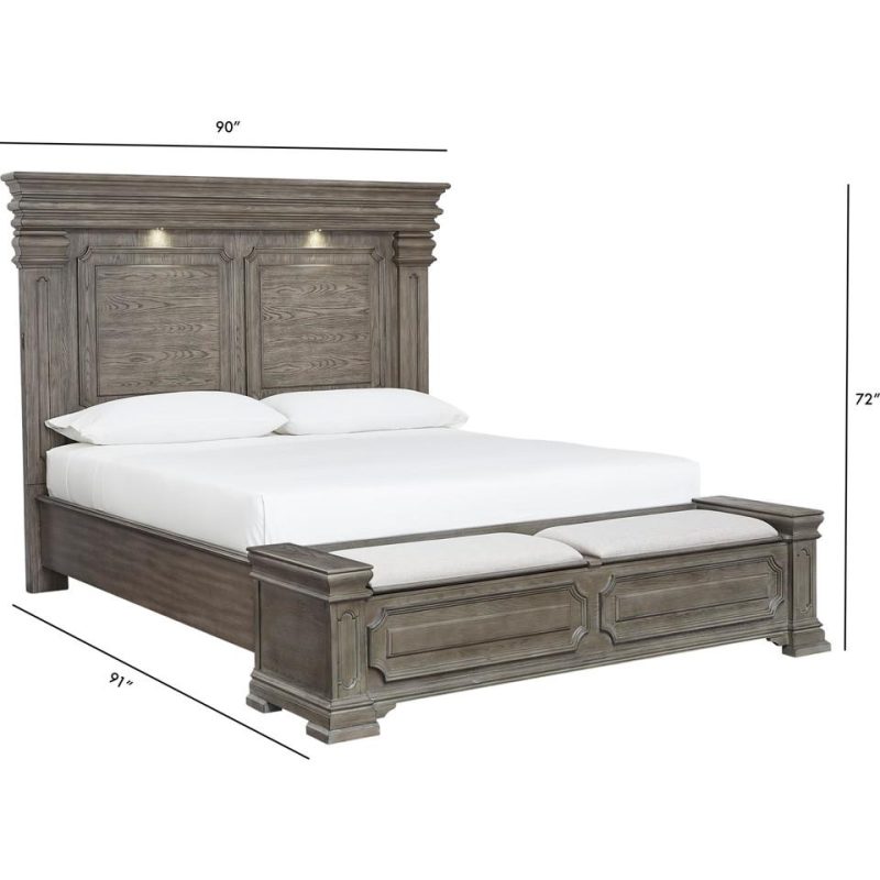 Bedroom Sets |  Newcastle King Panel 3-Pc Bedroom Set Gray Bedroom Furniture Bedroom Sets