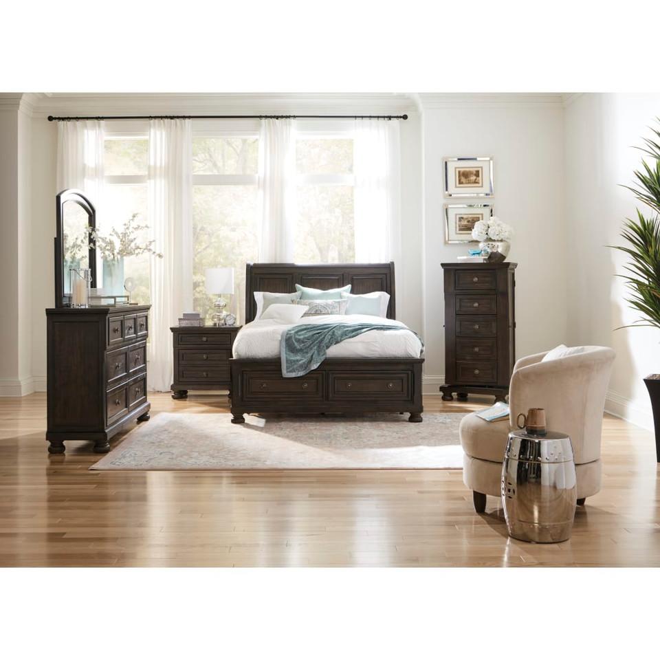 Bedroom Sets |  Spencer Bedroom 3PC Set – King Bed, Dresser, Mirror Brown Bedroom Furniture Bedroom Sets