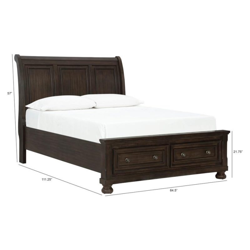 Bedroom Sets |  Spencer Bedroom 3PC Set – Queen Bed, Dresser, Mirror Brown Bedroom Furniture Bedroom Sets