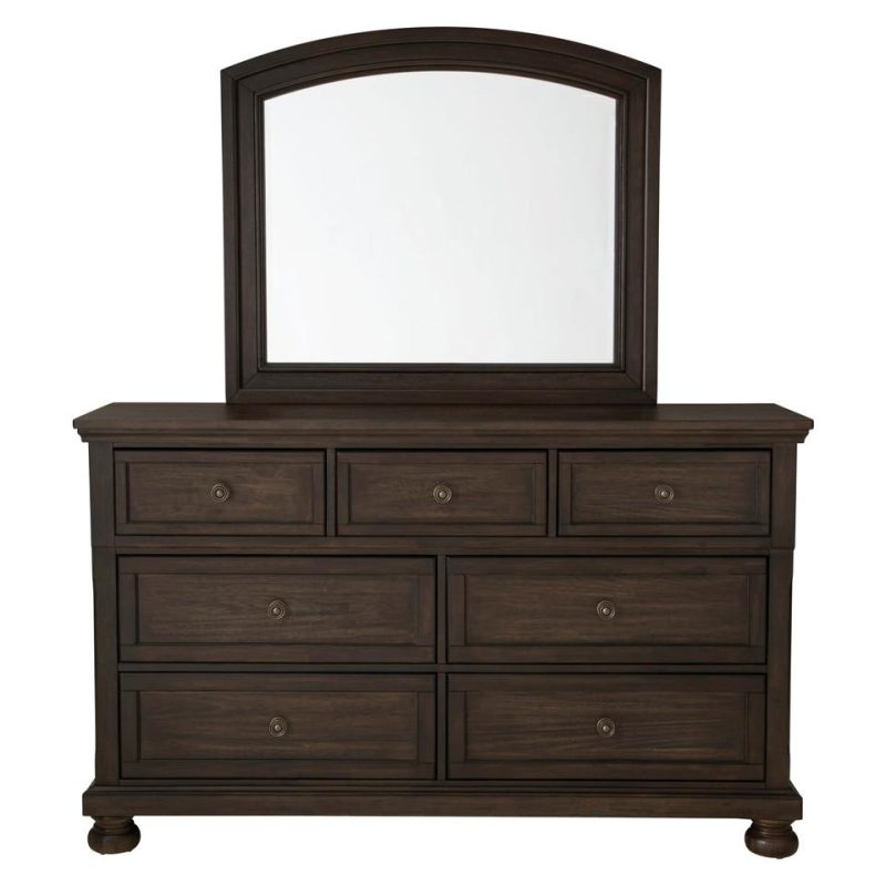 Bedroom Sets |  Spencer Bedroom 3PC Set – Queen Bed, Dresser, Mirror Brown Bedroom Furniture Bedroom Sets