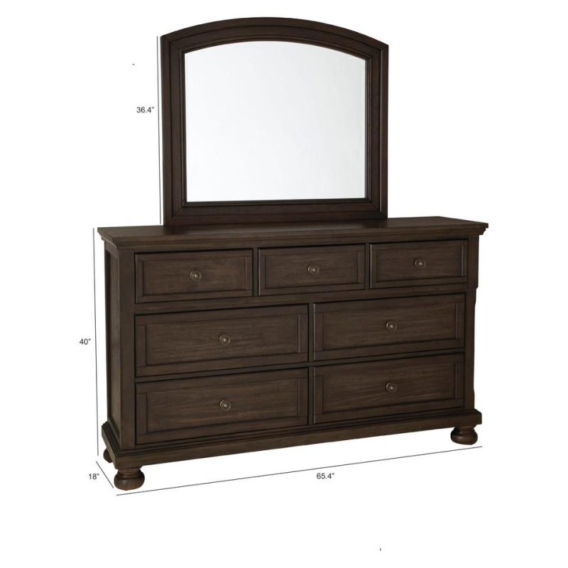 Bedroom Sets |  Spencer Bedroom 3PC Set – Queen Bed, Dresser, Mirror Brown Bedroom Furniture Bedroom Sets