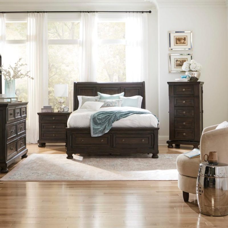 Bedroom Sets |  Spencer Bedroom 3PC Set – Queen Bed, Dresser, Mirror Brown Bedroom Furniture Bedroom Sets