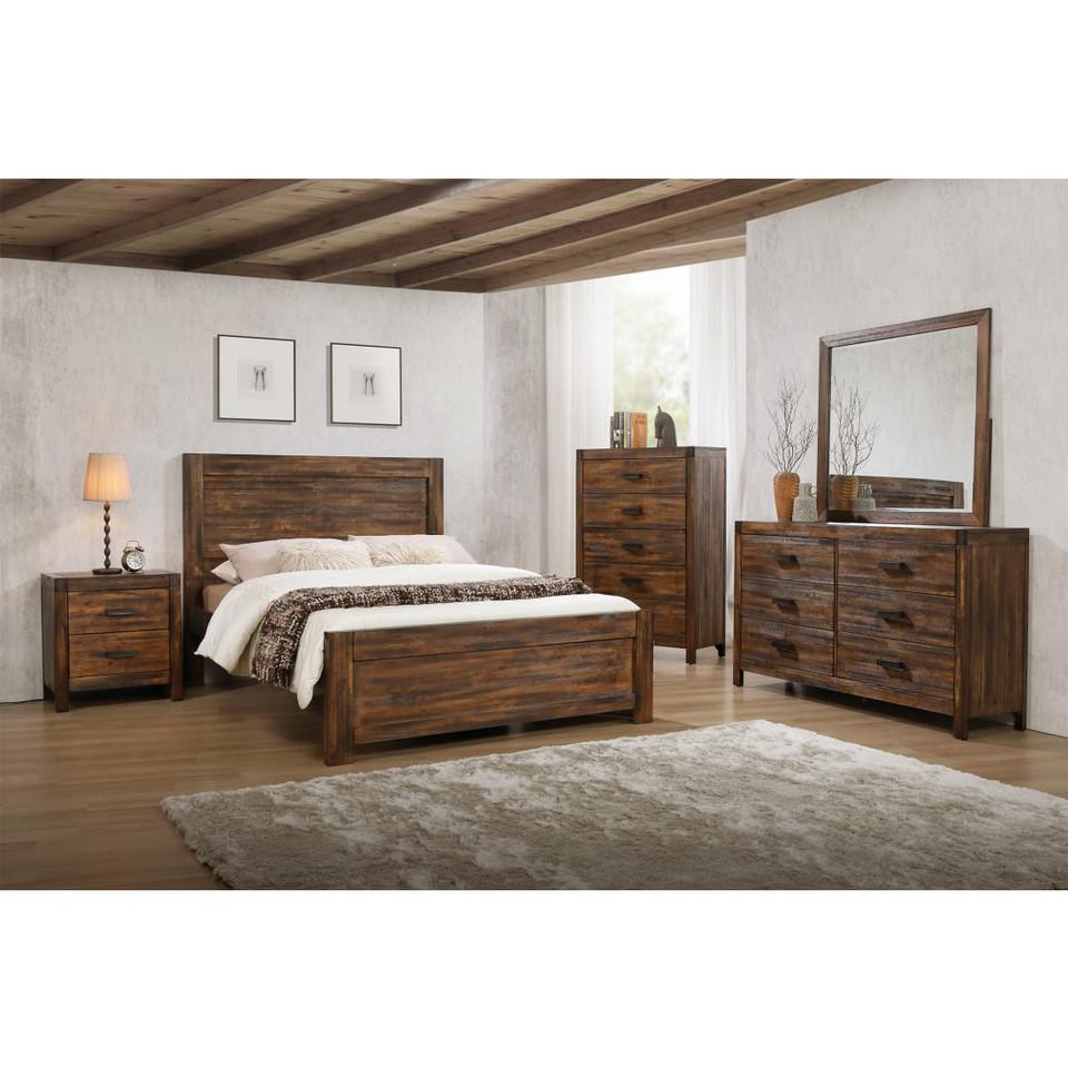 Bedroom Sets |  Wyatt Collection King Storage Bedroom Set Brown Bedroom Furniture Bedroom Sets