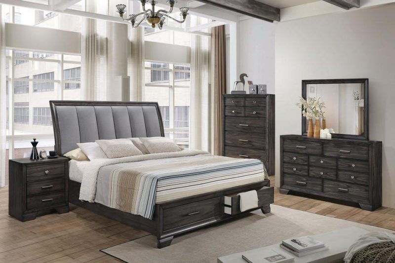 Beds |  Avery Bed – King Brown Bedroom Furniture Beds