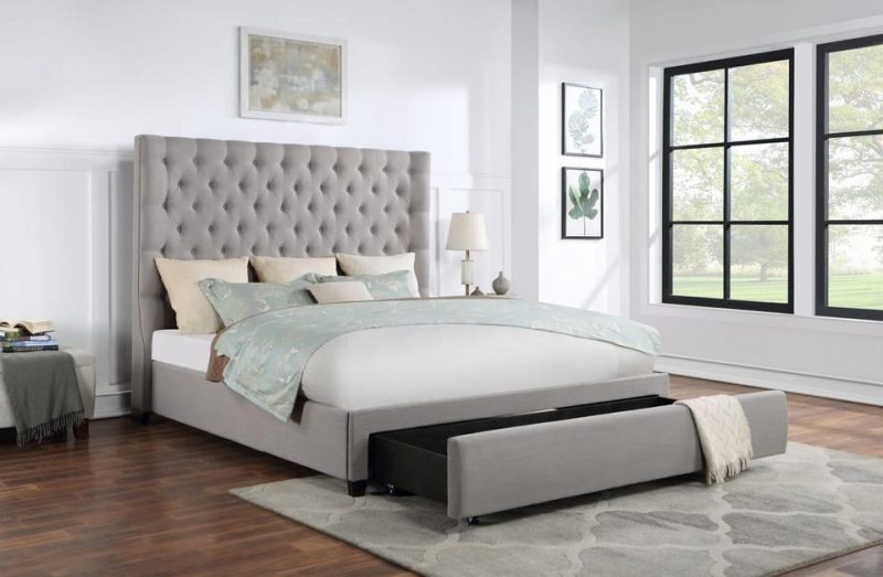 Beds |  Callie Collection King Storage Bed Gray Bedroom Furniture Beds