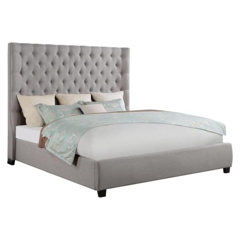 Beds |  Callie Collection Queen Panel Bed Gray Bedroom Furniture Beds