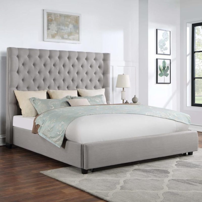 Beds |  Callie Collection Queen Panel Bed Gray Bedroom Furniture Beds