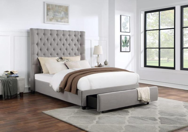 Beds |  Callie Collection Queen Storage Bed Gray Bedroom Furniture Beds