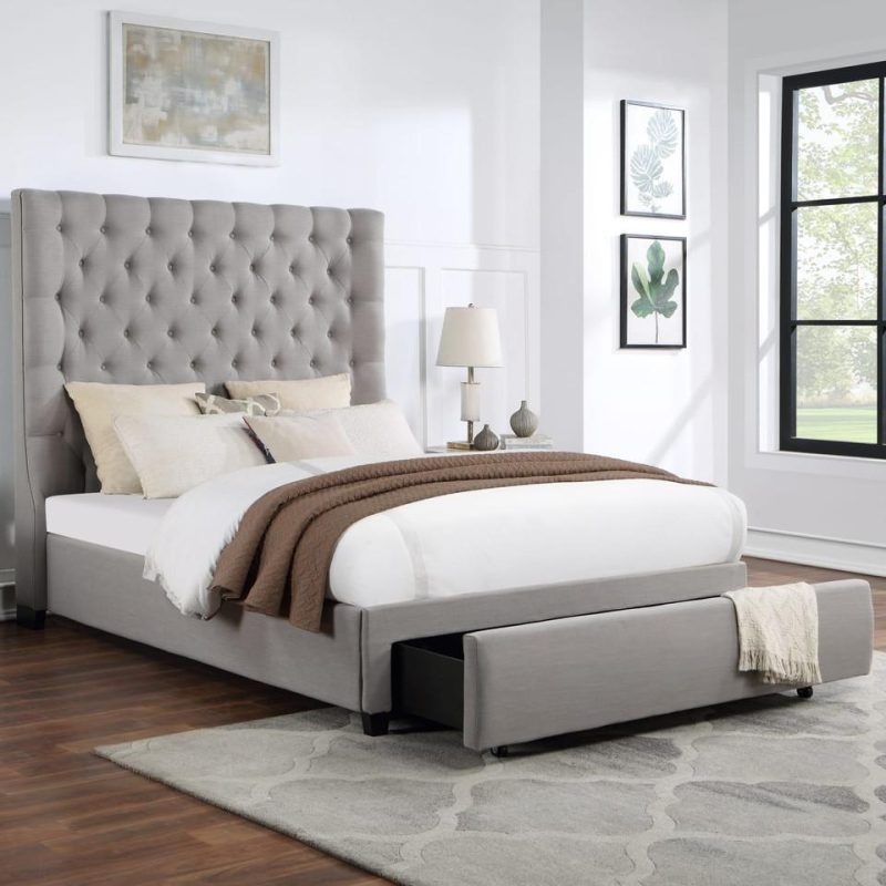 Beds |  Callie Collection Queen Storage Bed Gray Bedroom Furniture Beds