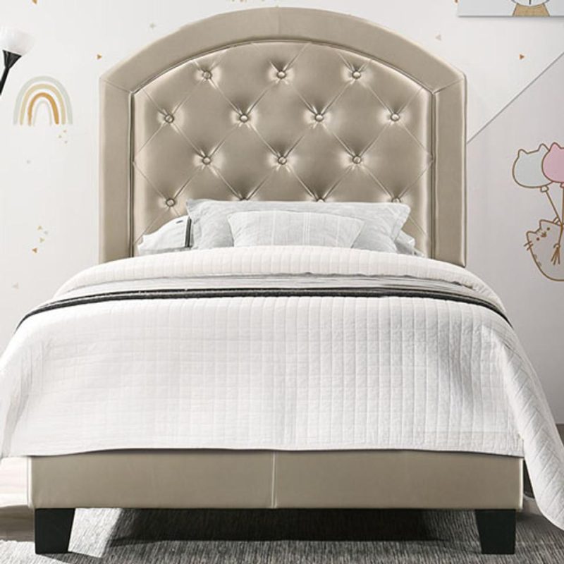 Beds |  Gaby Twin Bed in Gold Gold Bedroom Furniture Beds