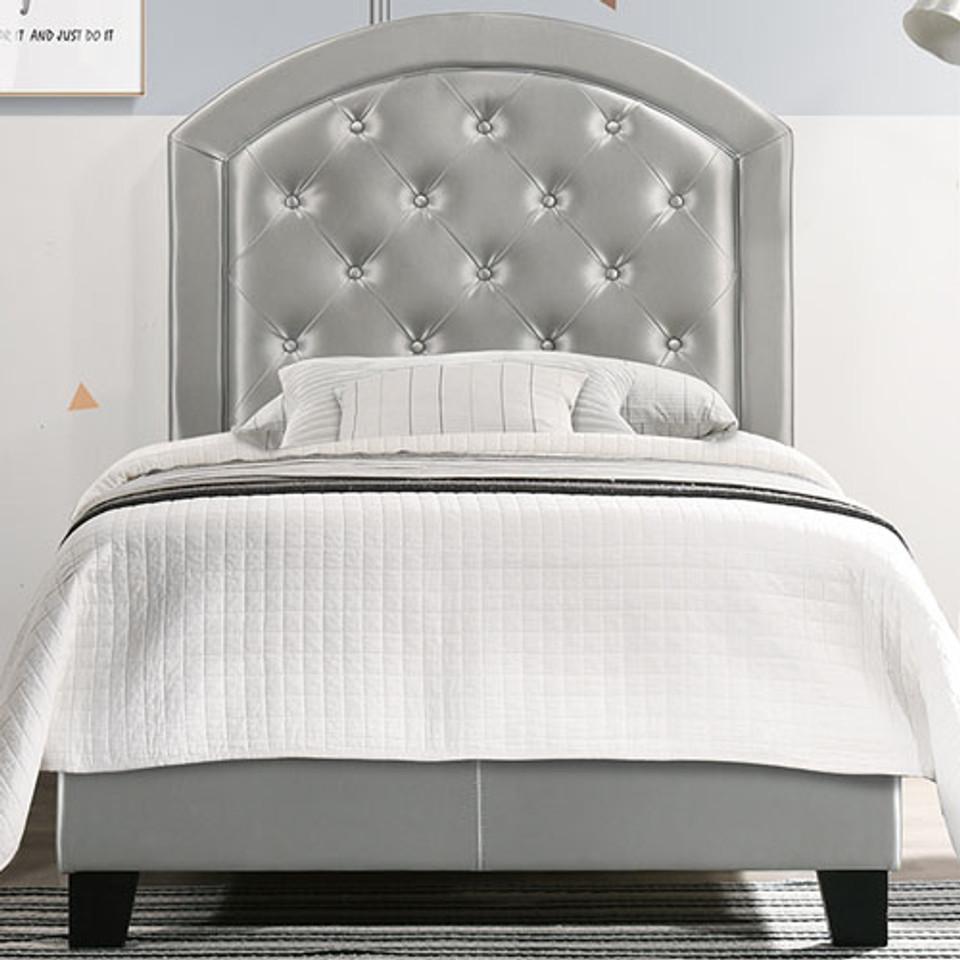 Beds |  Gaby Twin Bed in Silver Gray Bedroom Furniture Beds