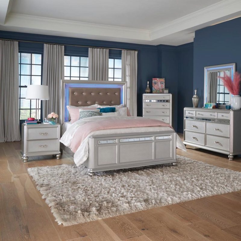 Beds |  Gia Collection Platinum King Bed Gray Bedroom Furniture Beds