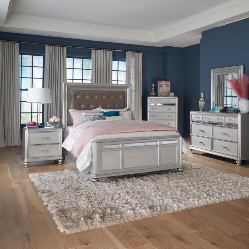 Beds |  Gia Collection Platinum Queen Bed Gray Bedroom Furniture Beds