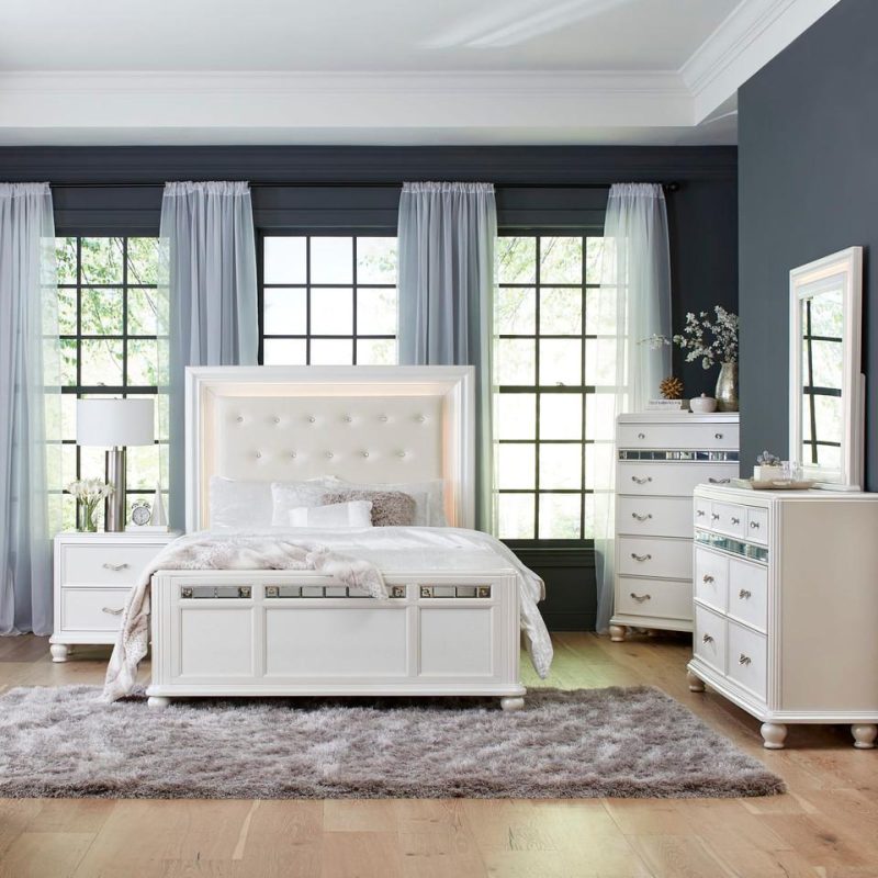 Beds |  Gia Collection White Queen Bed White Bedroom Furniture Beds