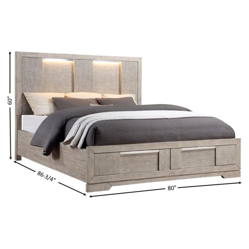 Beds |  Kristin King Storage Bed Gray Bedroom Furniture Beds