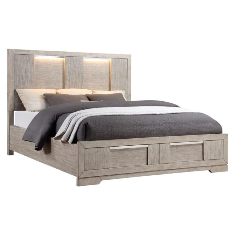 Beds |  Kristin King Storage Bed Gray Bedroom Furniture Beds