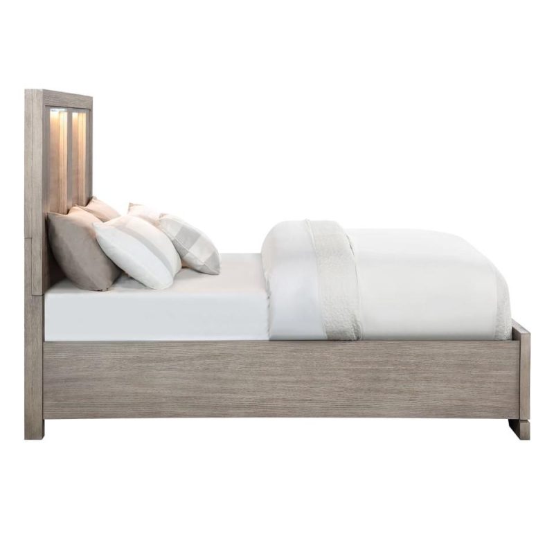 Beds |  Kristin King Storage Bed Gray Bedroom Furniture Beds